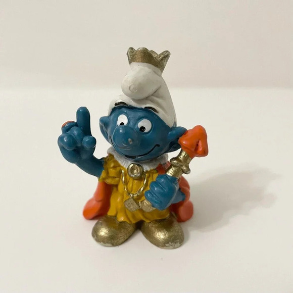 Vintage Smurf Smurfs King  Mushroom Wand Wizard Sorcerer Schleich Peyo Figure - Picture 9 of 13